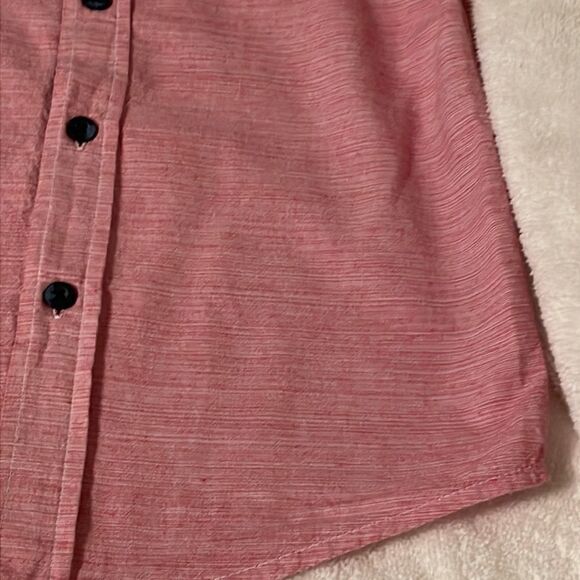 Size 6/7 Wonder Nation pink & blue short sleeve 100% cotton button down shirt - Picture 8 of 16